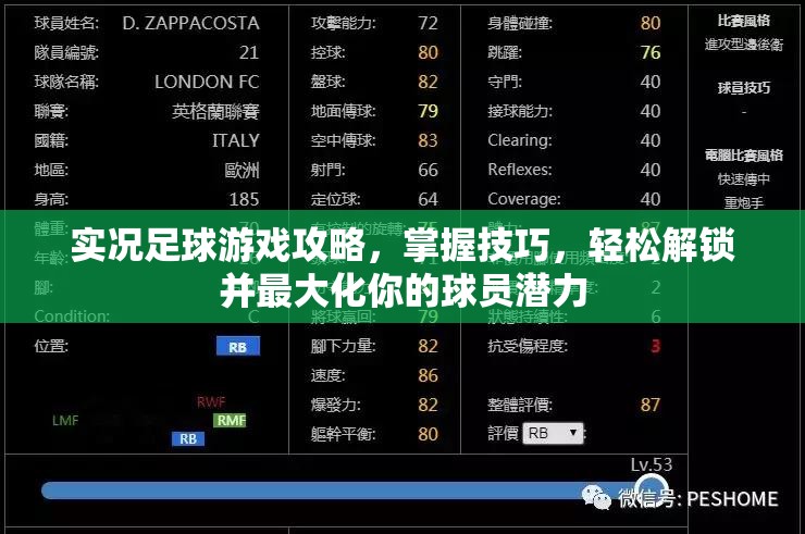 实况足球游戏攻略，掌握技巧，轻松解锁并最大化你的球员潜力