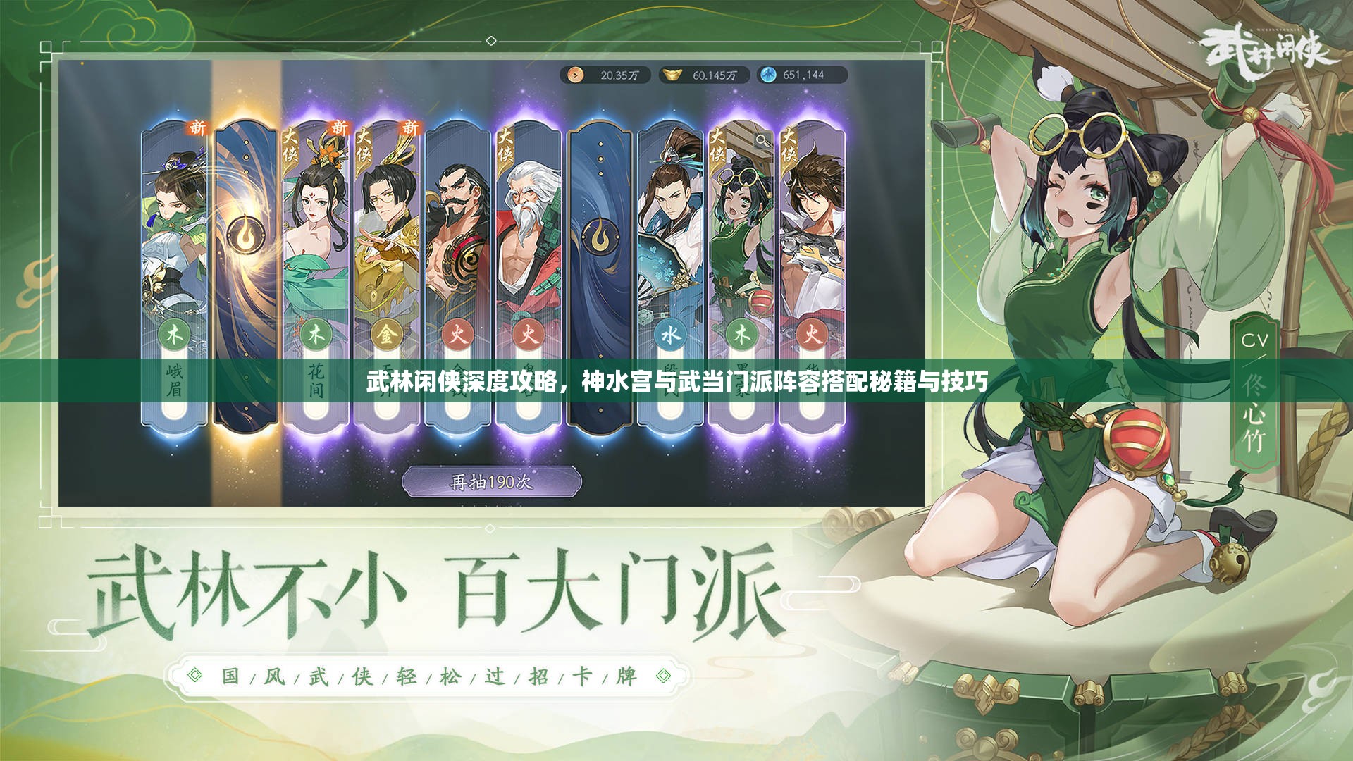武林闲侠深度攻略，神水宫与武当门派阵容搭配秘籍与技巧